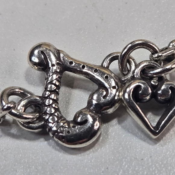 NWT Brighton Charm Bracelet Tuscan Heart Silvertone 8" - 9" Adjustable Dainty - Picture 3 of 5